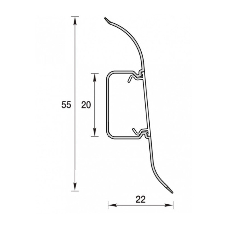Плинтус Ideal Классик, с кабель-каналом, палисандр, 55 мм (2,2 м) — изображение 2