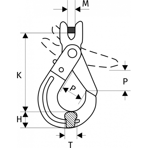 Крюк самозакрывающийся с вилочным сопряжением 15 т, размер 22 - 8 — изображение 2