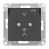 Розетка о/у Atlasdesign Aqua ATN441046, 1 гнездо, с/з, з/ш и крышкой, IP44, карбон