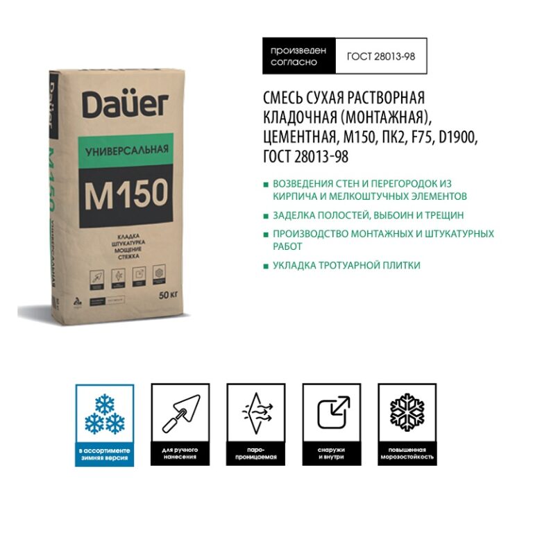 Смесь сухая штукатурная Dauer М-150, 50 кг — изображение 3