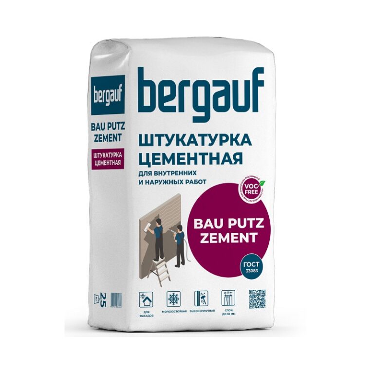 Штукатурка цементная фасадная Bergauf Bau Putz Zement, 25 кг — изображение 3