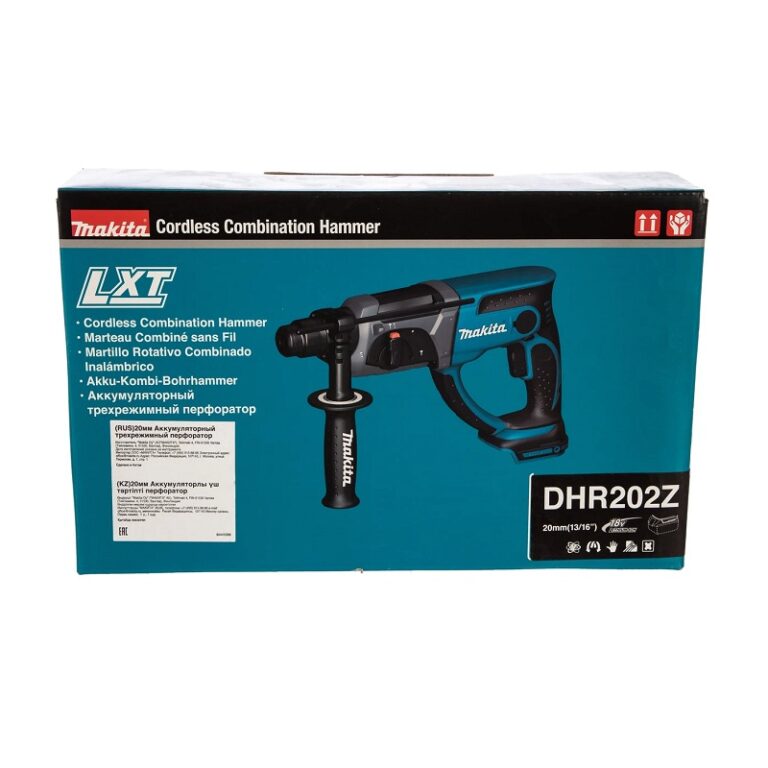 Перфоратор аккумуляторный Makita DHR202Z LXT, SDS-plus, 20 мм, 3 режима, 1,9Дж, 18V, Li-ion, без АКБиЗУ — изображение 6