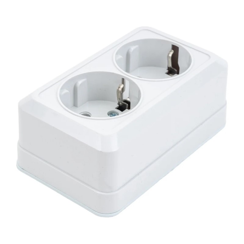 Розетка о/у Ладога SQ1801-0019, 2 гнезда, с/з, белая — изображение 4