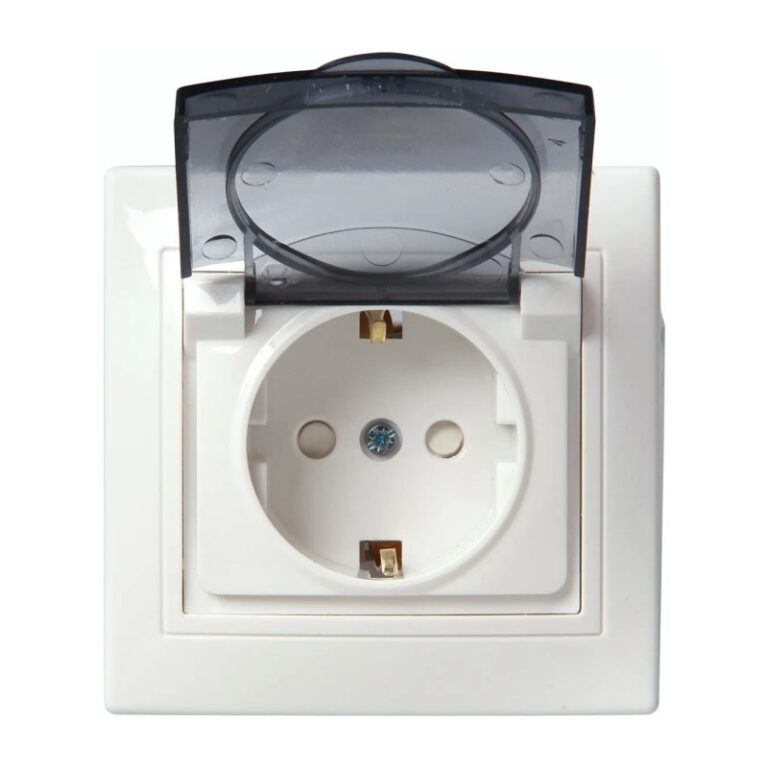 Розетка с/у Таймыр SQ1814-0019, 1 гнездо, с/з, з/ш и крышкой, IP44, белая — изображение 3
