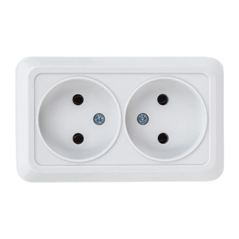 Розетка о/у Ладога SQ1801-0017, 2 гнезда, б/з, белая — изображение 3