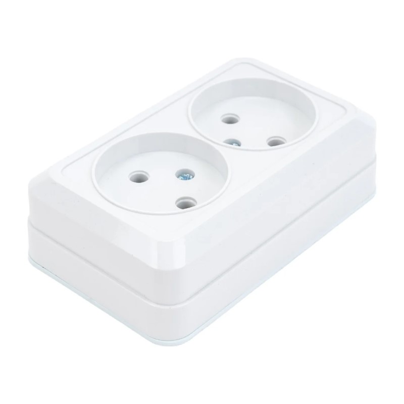 Розетка о/у Ладога SQ1801-0017, 2 гнезда, б/з, белая — изображение 4