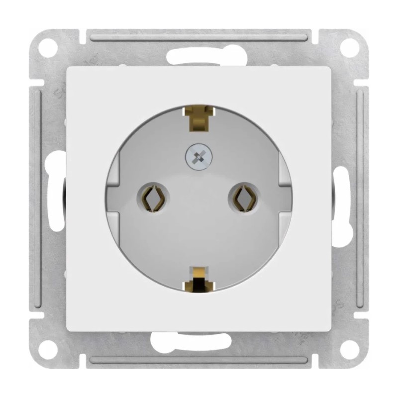 Розетка с/у Atlasdesign ATN000143, 1 гнездо, с/з, белая — изображение 3