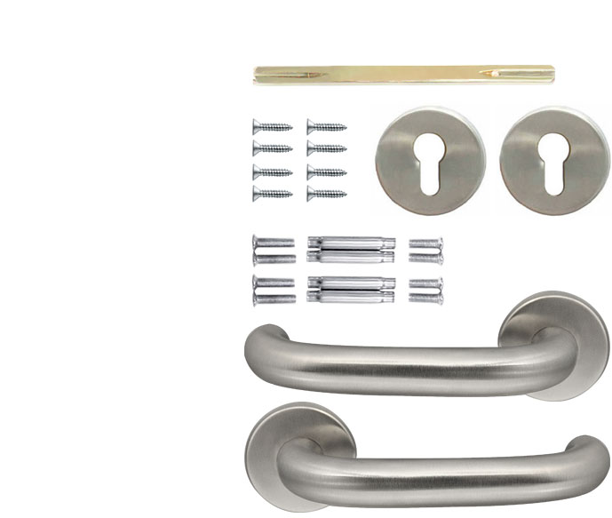 Крит РФ-5558-НЖ нержав.сталь с накладками арт.00378 Комплект ручек (20)