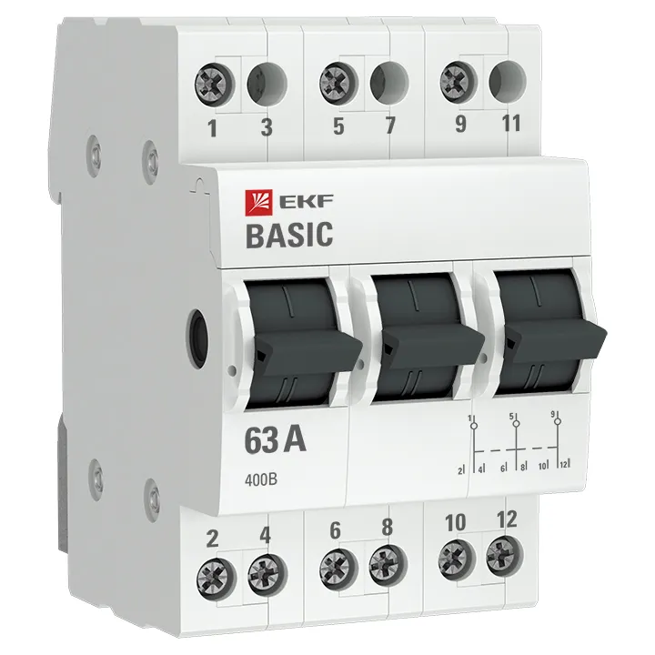 Трехпозиционный переключатель 3P 63А EKF Basic