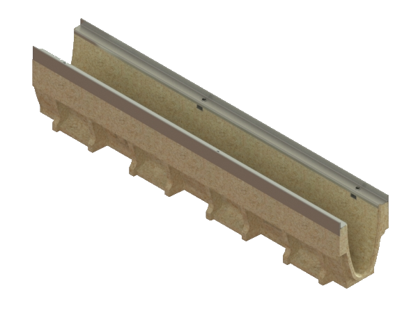 Лотки водоотводные полимербетонные CompoMax DN100 с внутренним уклоном h160-h260 под решетки кл. С250, D400 — изображение 2