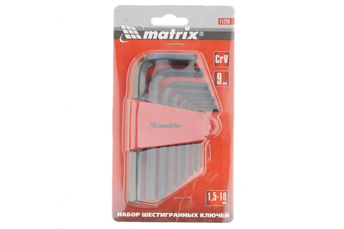 Набор ключи шестигранные короткие (1,5 - 10 мм) CrV 9 шт 11226 — изображение 6