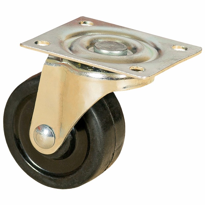 Колесо мебельное из твердой резины с площадкой, поворотное 38 мм - SCDD 15