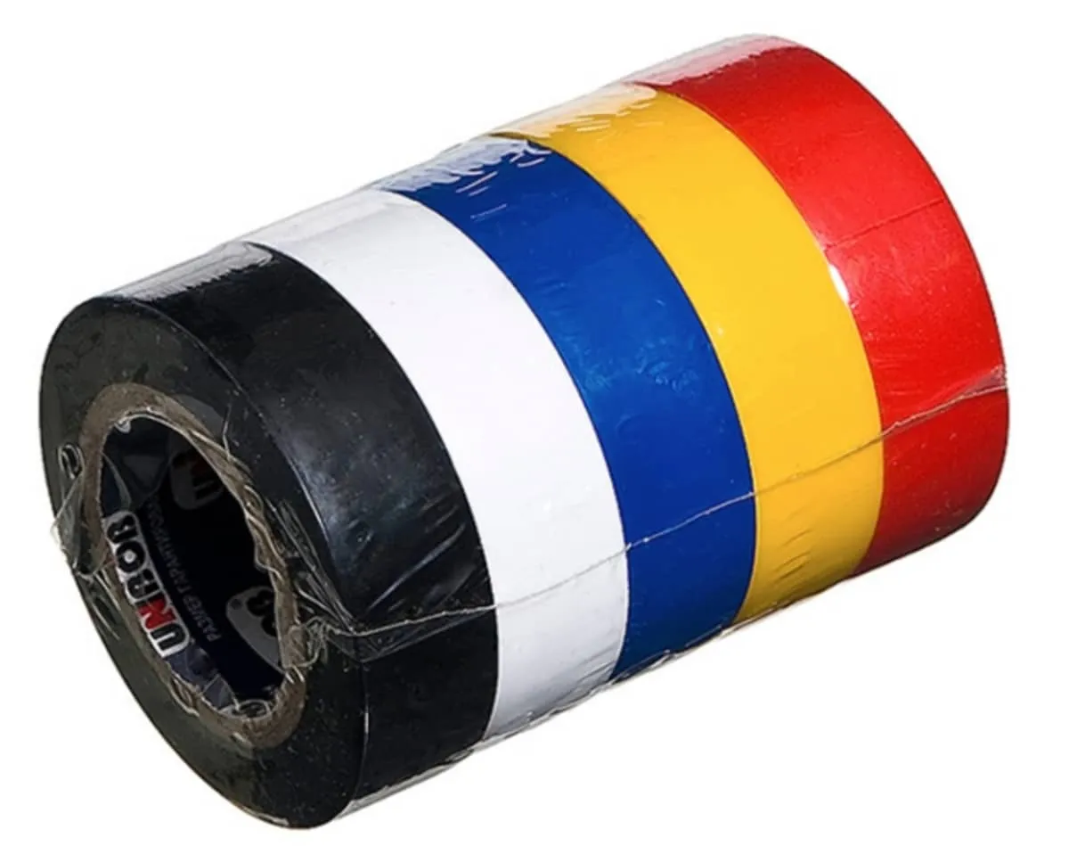 Изоляционная лента НАБОР(5шт,) ПВХ 15мм х10м (красный, синий, желтый, белый, чёрный) — изображение 3