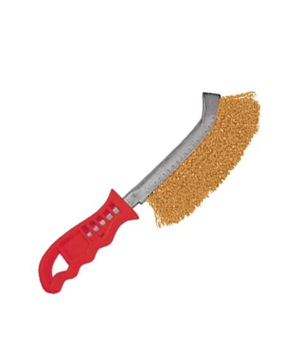 Корщетка с изогнутой пластиковой ручкой стальная тип А