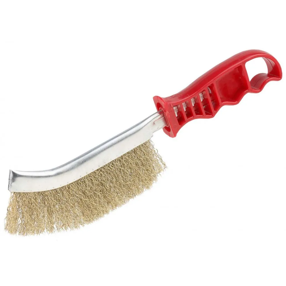 Корщетка с изогнутой пластиковой ручкой стальная тип А — изображение 3