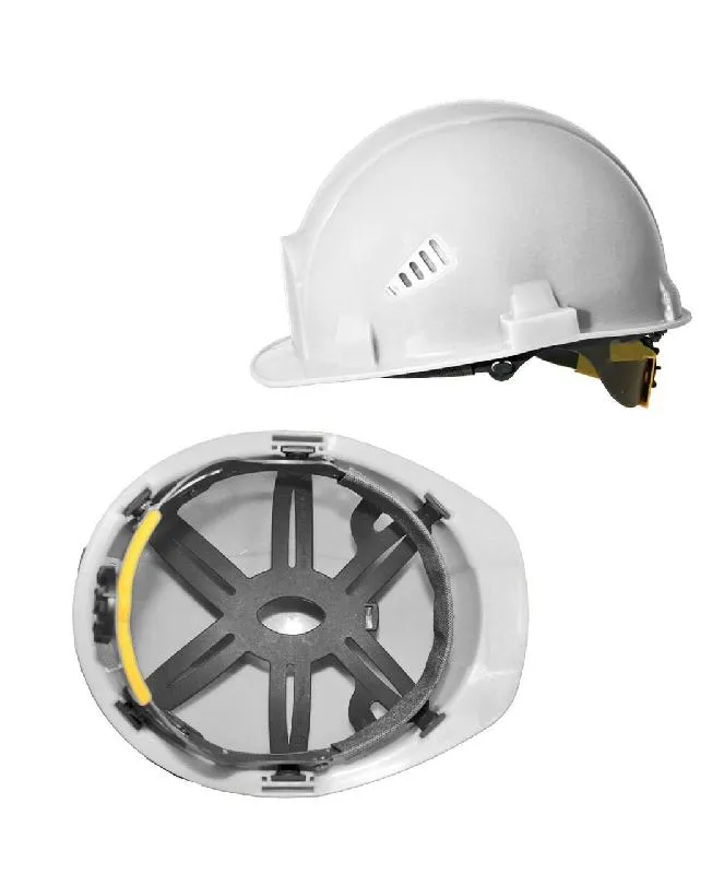 Каска с храповым механизмом белая