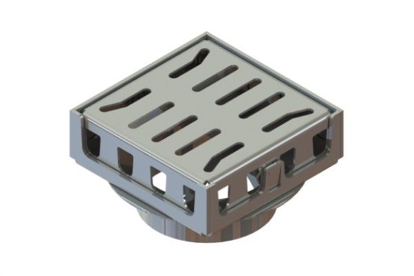 Трап водоотводной 150х150 из нержавеющей стали — изображение 2