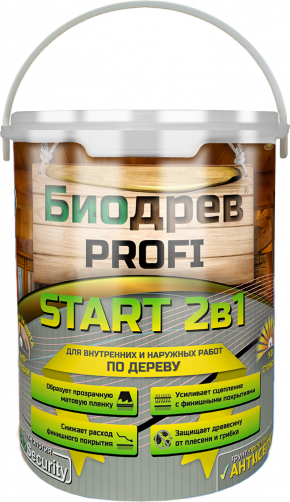 Биодрев PROFI «START 2в1» (грунт-пропитка с защитой от плесени и грибка) — изображение 2