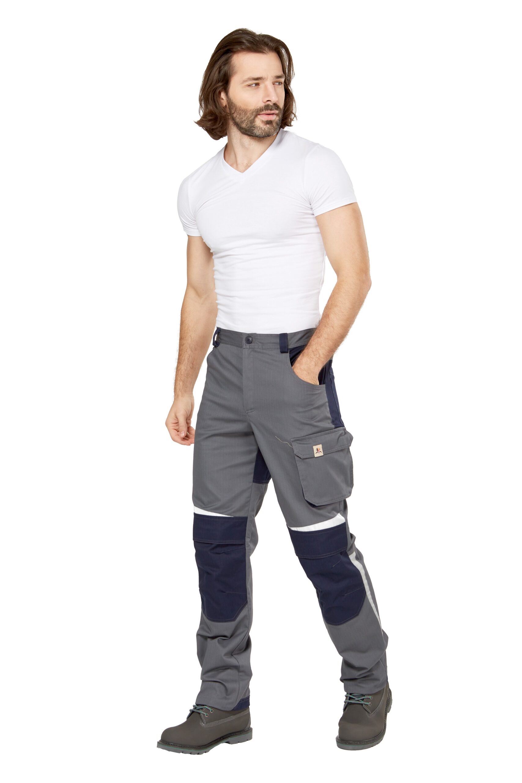 Брюки антистатические "Фест" серый/синий (р. 64-66, рост 170-176)