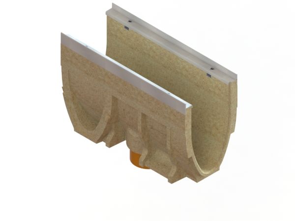 Лотки водоотводные полимербетонные CompoMax Drive DN150 с внутренним уклоном h260-h320 полуметровые под решетки кл.E — изображение 2