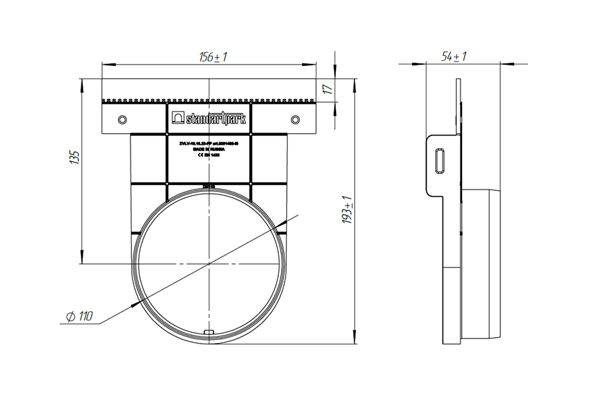 Заглушка с выпуском пластиковая для лотков водоотводных пластиковых 8040-М/80401-М — изображение 2