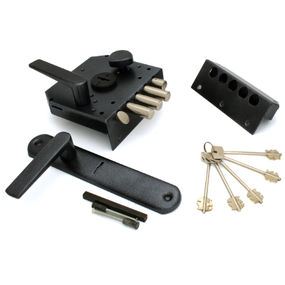 Герион "Эталон НРЗ" Левый ЗЩ ЗД для наруж.дв. с/ручкой 5кл Замок накладной тяж. (5,3)