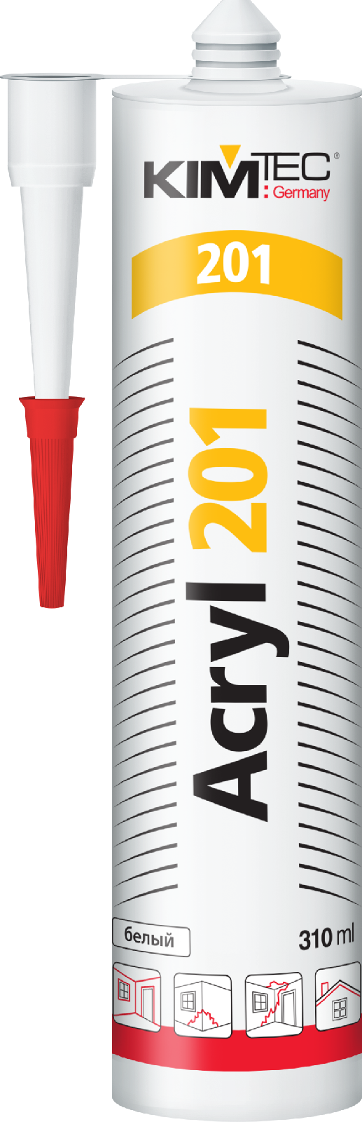 Акрил герметик 201 белый KIM TEC 310 мл. арт.02-04-71 (20)