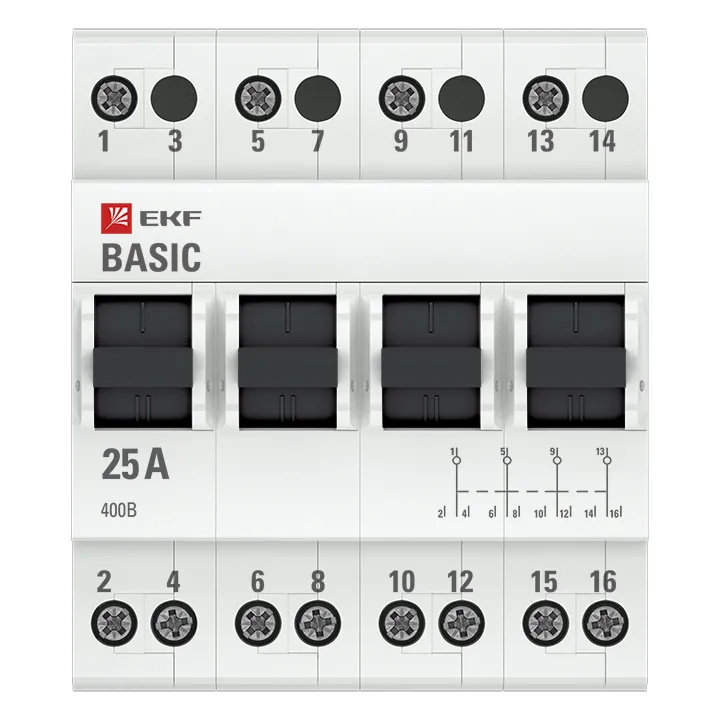Трехпозиционный переключатель 4P 25А EKF Basic — изображение 3