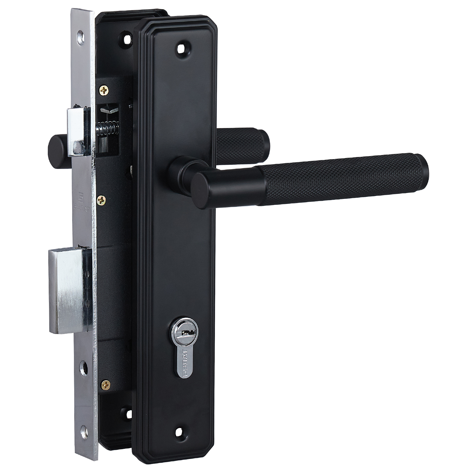 БУЛАТ ЗВ4-1.02.02 ФЕРОНА черный 5 перф.кл. Замок врезной с/руч (12)