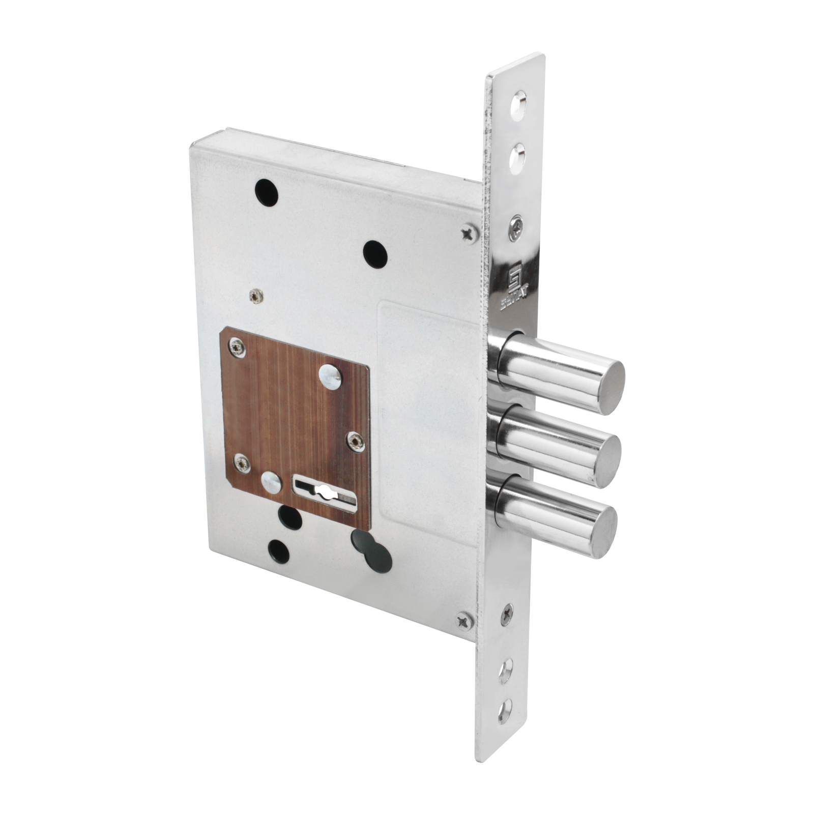 БУЛАТ ЗВ8-8.60.00.3(16).08 хром сувальд б/о б/наклад 5кл. Замок врезной для метал. дверей (20)