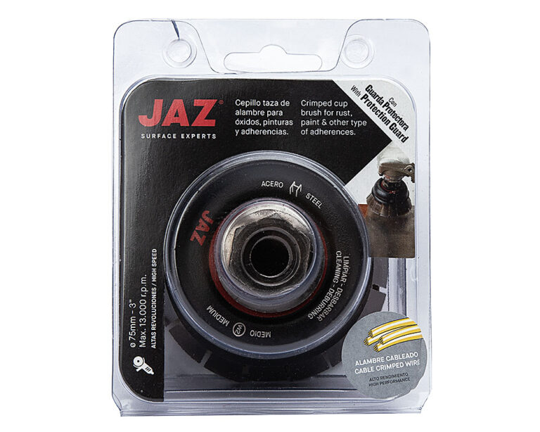 Чашечная щетка JAZ HCAG D75 мм с защитой и кордовой латунированной проволокой