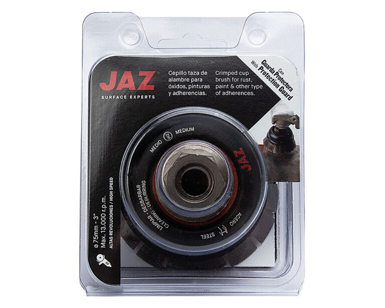Чашечная щетка JAZ HSCG D75 мм с защитой и гофрированной латунированной проволокой