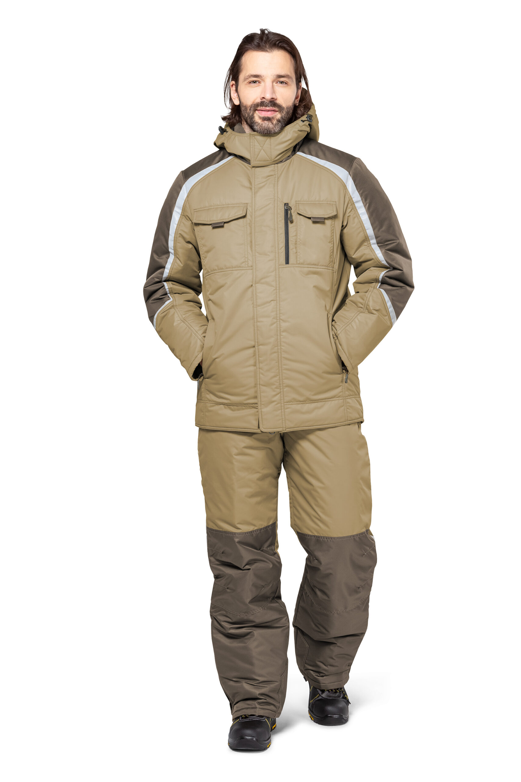 Костюм "Филигир" бежевый/хаки (зимний) (р. 60-62, рост 182-188)