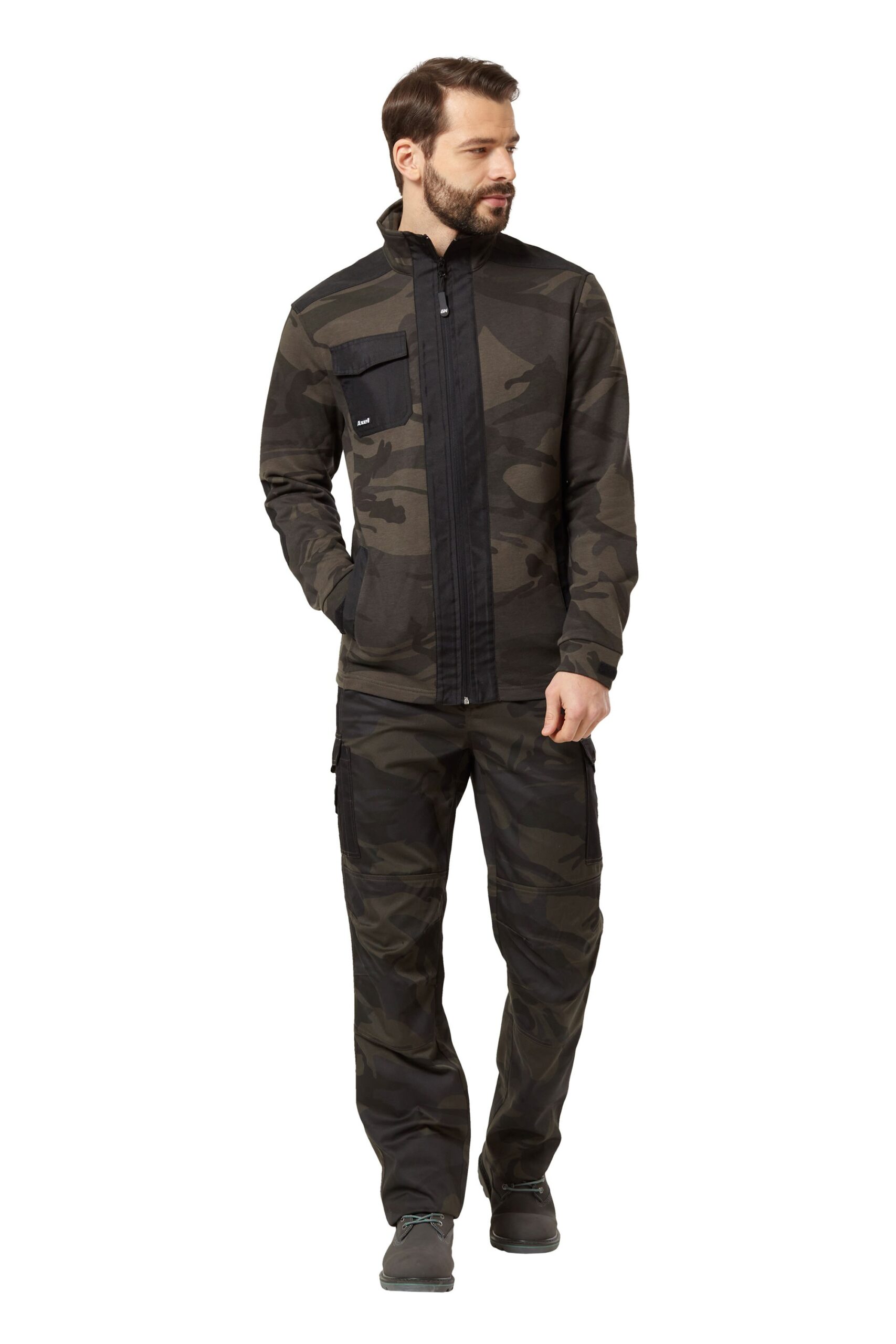 Куртка-толстовка "Аксель" Кмф хаки/черный (р. 60-62, рост 182-188)