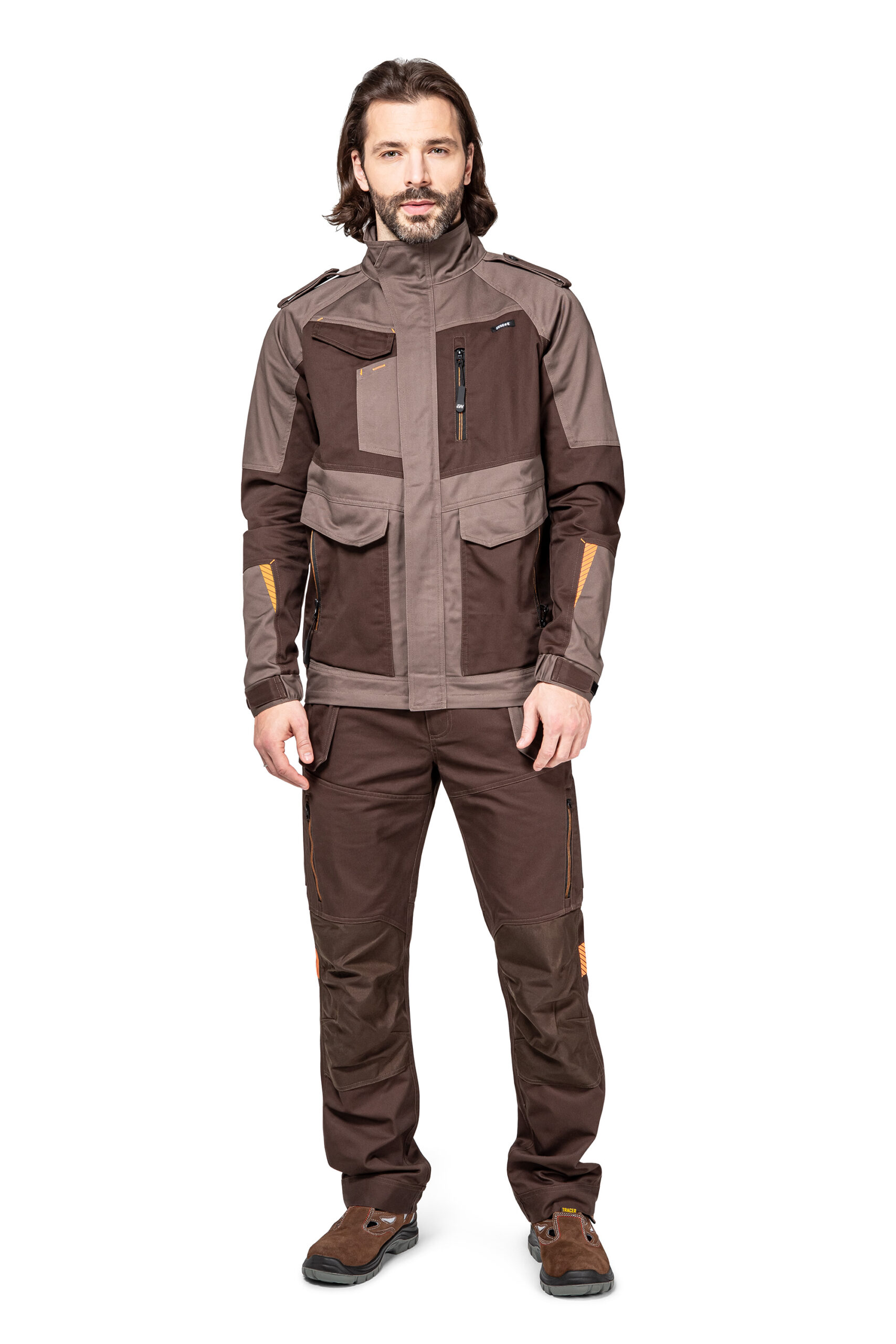 Куртка "Мист" коричневый/бежевый (р. 60-62, рост 182-188)