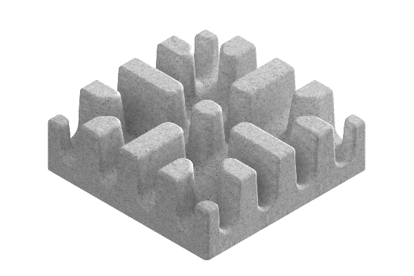 Модуль Х-образного соединения лотков 150х150 серый