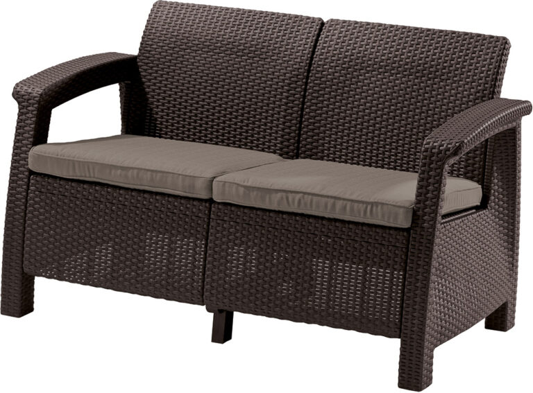 Диван пластиковый Корфу (Corfu love seat) коричневый