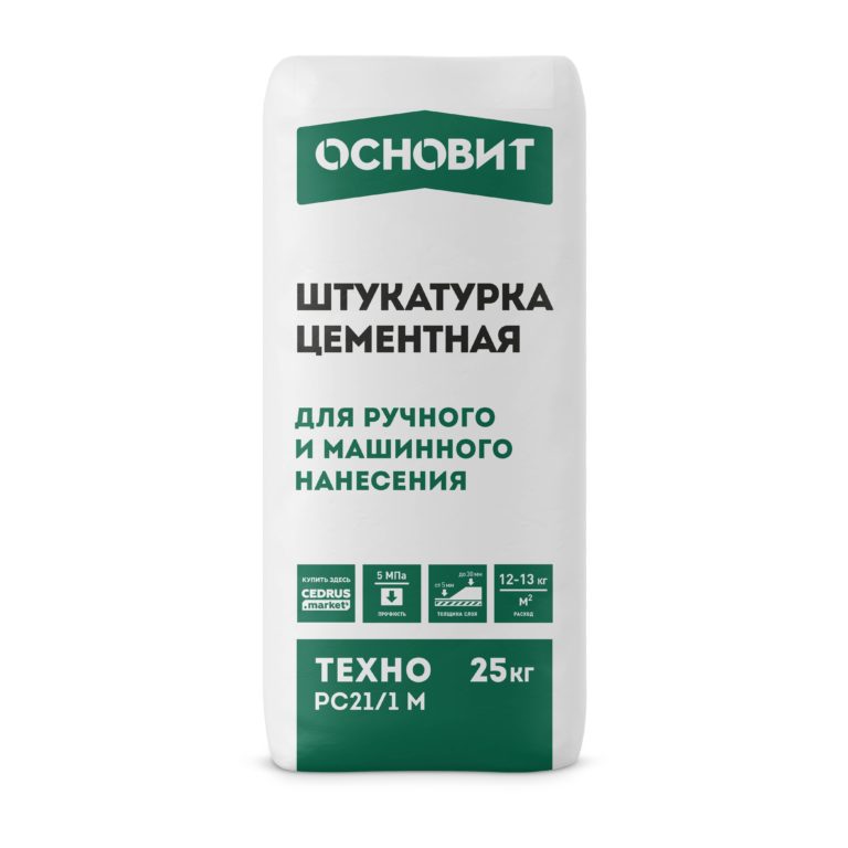 ШТУКАТУРКА ФАСАДНАЯ ОСНОВИТ ТЕХНО PC21/1 M