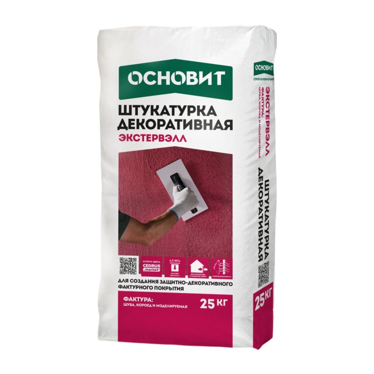 ЭКСТЕРВЭЛЛ короед супербелая штукатурка декоративная ОСНОВИТ