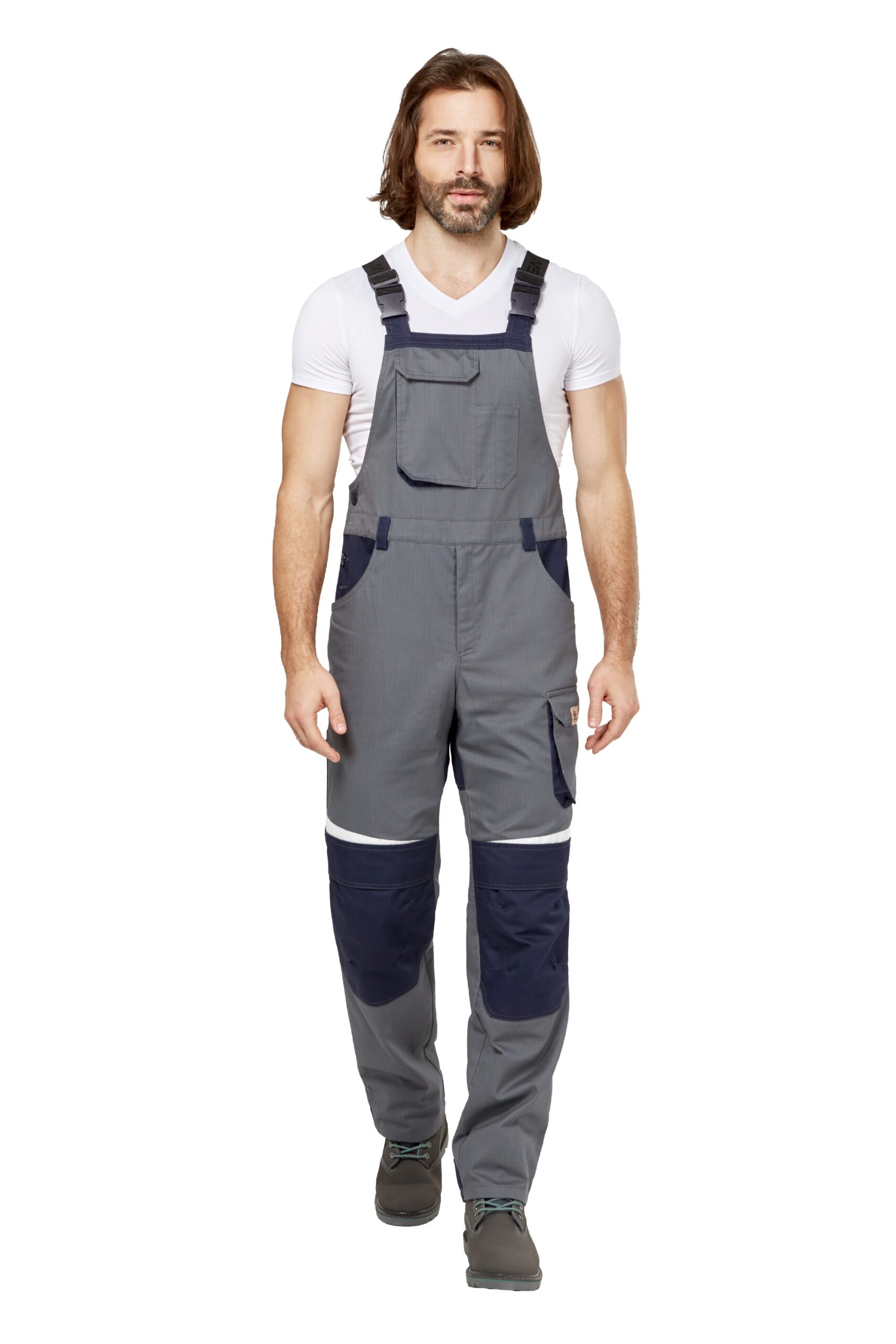 Полукомбинезон антистатический "Фест" серый/синий (р. 64-66, рост 170-176)