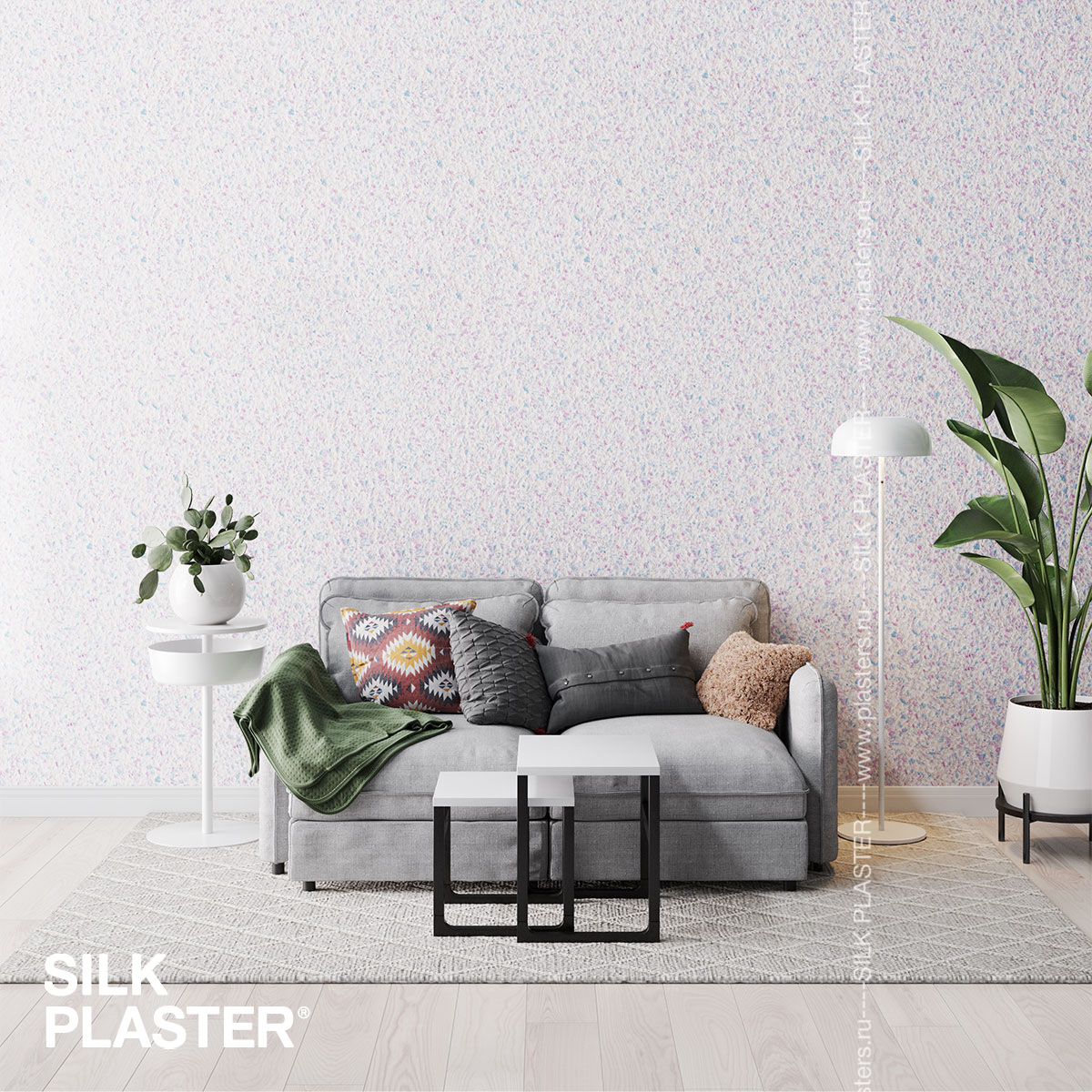 Жидкие обои Silk Plaster Жидкие обои Жидкие обои Premium 807, Голубой Фиолетовый Розовый — изображение 2