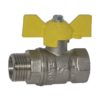 Кран шаровый PN40, 1/2" В/Н, газовый, бабочка