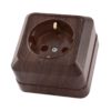 Розетка о/у Ладога SQ1801-0034, 1 гнездо, с/з, темное дерево