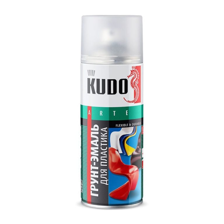 Грунт-эмаль аэрозольная для пластика Kudo KU-6003 белая (0,52 л)