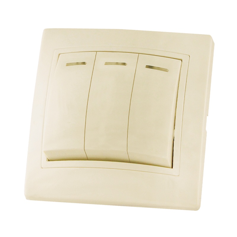 Выключатель с/у Таймыр SQ1814-0106, 3 клавиши, с/инд, слоновая кость