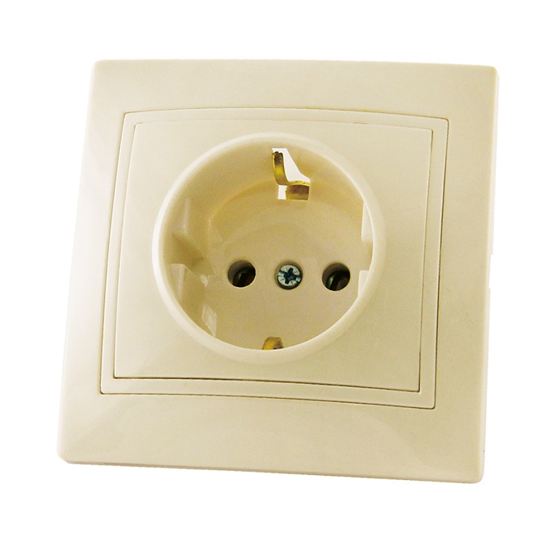 Розетка с/у Таймыр SQ1814-0112, 1 гнездо, с/з, слоновая кость