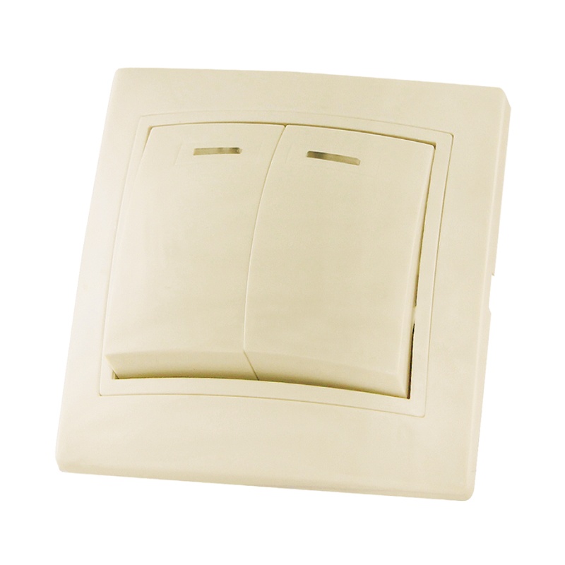 Выключатель с/у Таймыр SQ1814-0105, 2 клавиши, с/инд, слоновая кость