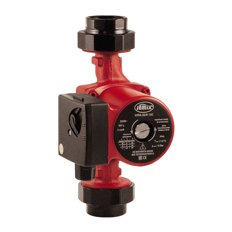 Насос циркуляционный Jemix 3 скорости, 32/6-180мм с гайками, t=110C