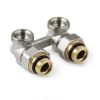 Узел нижнего подключения радиатора Н-образный, 1/2"х3/4" НР, угловой