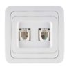 Розетка компьютерная RJ-45 с/у Mimoza 12036, 2 гнезда, белая
